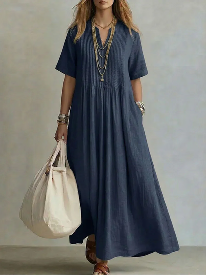 Dina – Robe Plissée Fluide & Élégante